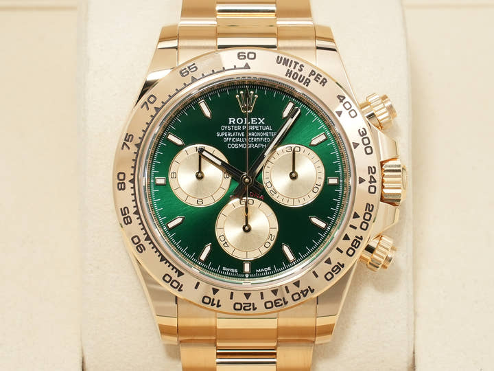 ロレックス デイトナ Ref.126508 イエローゴールド グリーン文字盤 未使用 6mxg9vzp