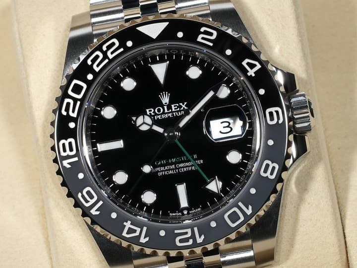 Rolex GMT-Master II Ref. 126710GRNR Stainless Steel Black Dial Jubilee Bracelet Unworn tcrwbtve