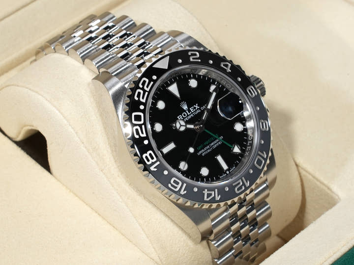 Rolex GMT-Master II Ref. 126710GRNR Stainless Steel Black Dial Jubilee Bracelet Unworn tcrwbtve