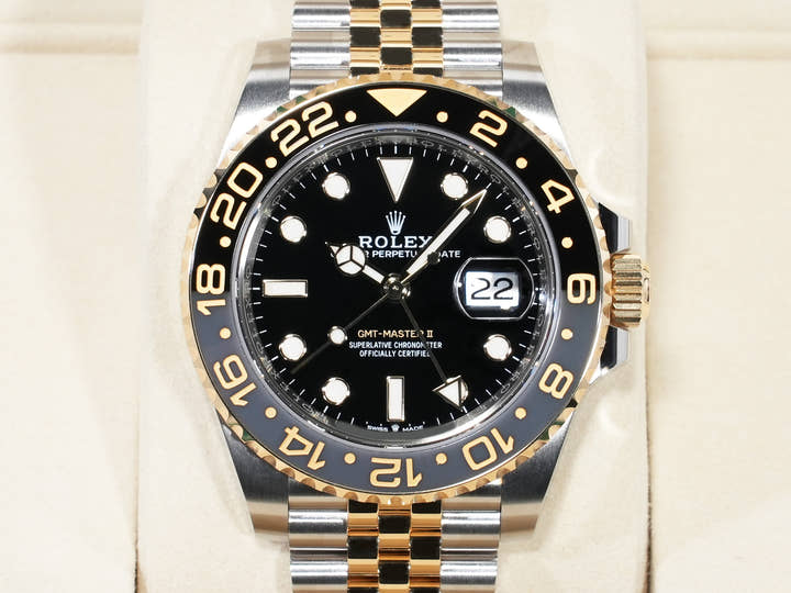 ロレックス GMTマスターII Ref.126713GRNR ステンレススチール/イエローゴールド ブラック文字盤 ジュビリーブレスレット 極美品 e3m64ce2
