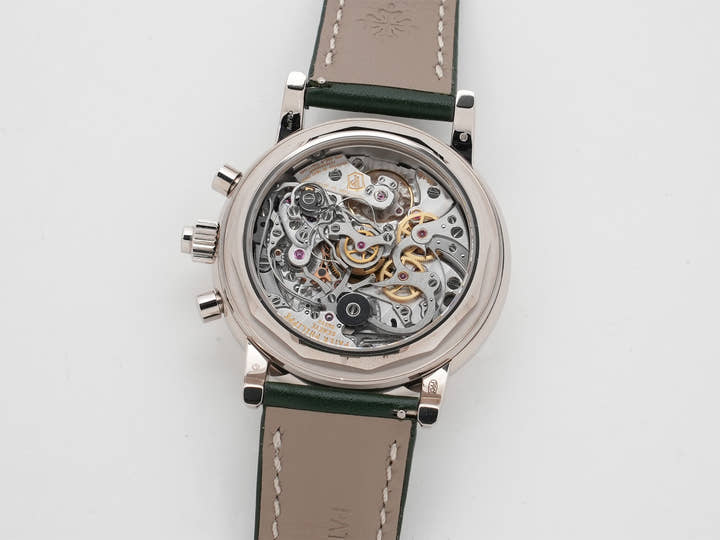 パテックフィリップ パーペチュアルカレンダー スプリットセコンド クロノグラフ Ref.5204G-001 ホワイトゴールド オリーブグリーンソレイユ文字盤 極美品 znbcu9t9