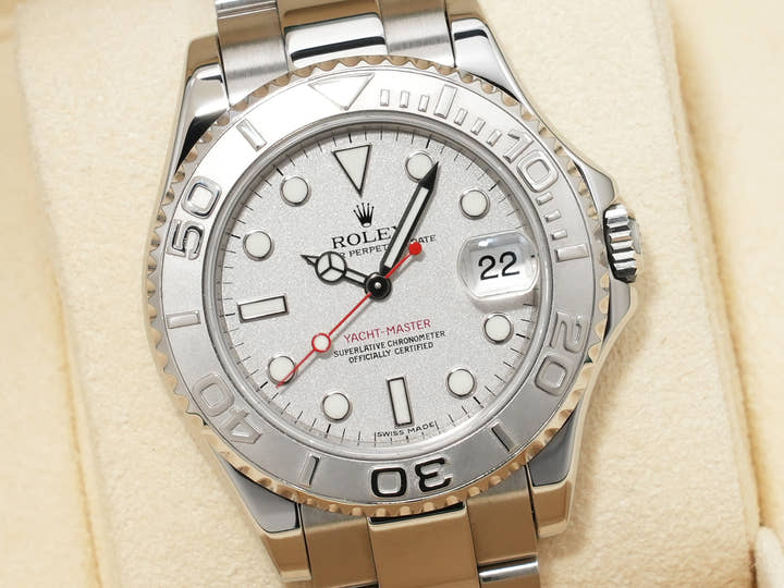 ロレックス ヨットマスター Ref.168622 ステンレススチール/プラチナ ロレジウム文字盤 美中古 mrn7dnij