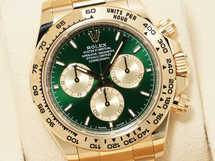 ロレックス デイトナ Ref.126508 イエローゴールド グリーン文字盤 未使用 mw9dgbs7