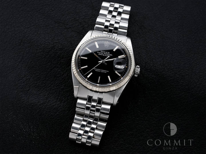 ロレックス デイトジャスト Ref.1601 ステンレススチール/ホワイトゴールド ブラックミラー文字盤 中古 t2ros4b3