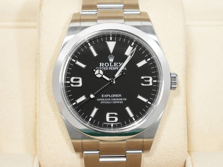 ロレックス エクスプローラーI Ref.214270 ステンレススチール ブラック文字盤 オイスターブレスレット 中古 atoncgcw