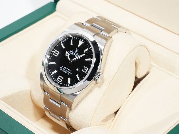 ロレックス エクスプローラーI Ref.214270 ステンレススチール ブラック文字盤 オイスターブレスレット 中古 atoncgcw