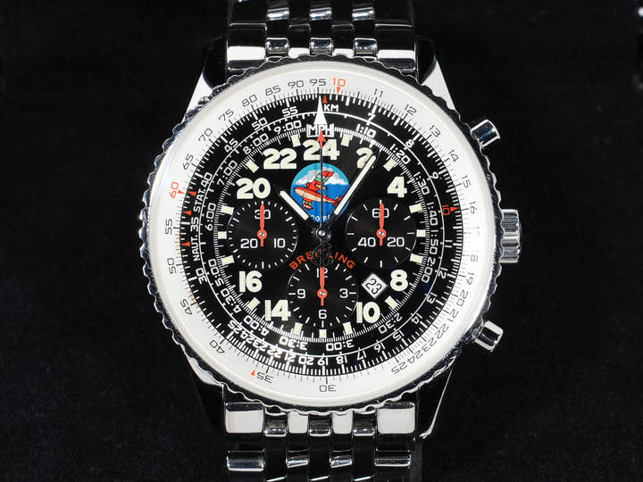 ブライトリング ナビタイマー コスモノート フライバック ポルコロッソ Ref.A22322 ステンレススチール ブラック文字盤 中古 pihcetcz