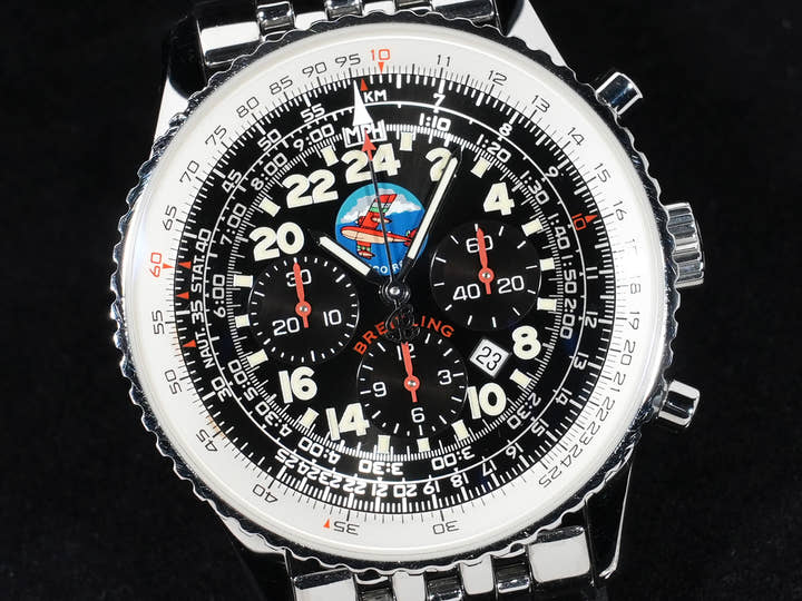 ブライトリング ナビタイマー コスモノート フライバック ポルコロッソ Ref.A22322 ステンレススチール ブラック文字盤 中古 pihcetcz