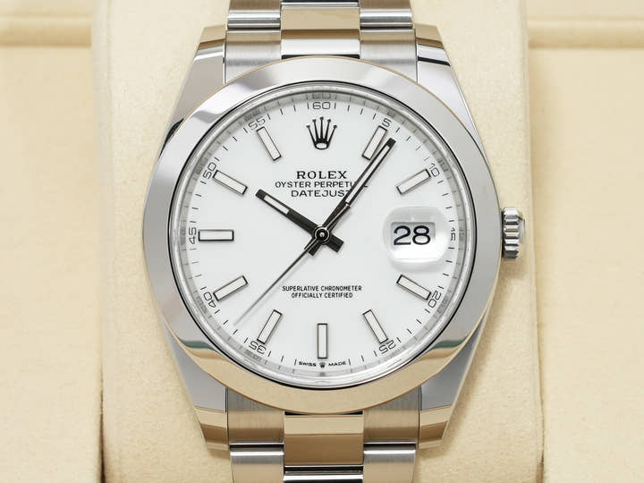 Rolex Datejust 41 Ref. 126300 Stainless Steel White Dial Oyster Bracelet Unused vicxq3un