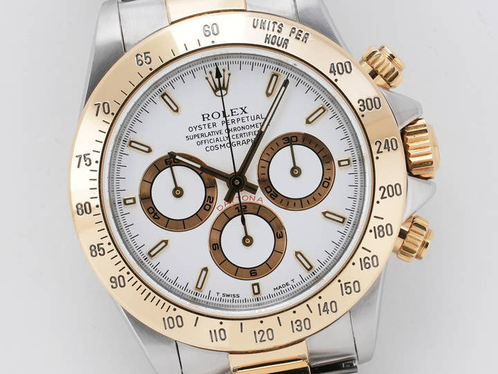 ロレックス デイトナ エルプリメロ Ref.16523 ステンレススチール/イエローゴールド ホワイト文字盤 中古 ir5jwyc2