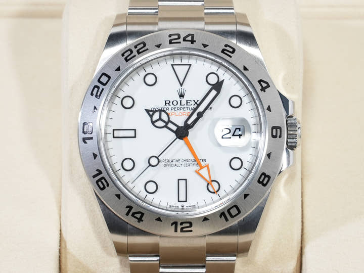 ロレックス エクスプローラーII Ref.226570 ステンレススチール ホワイト文字盤 オイスターブレスレット 中古 jgwowqbi