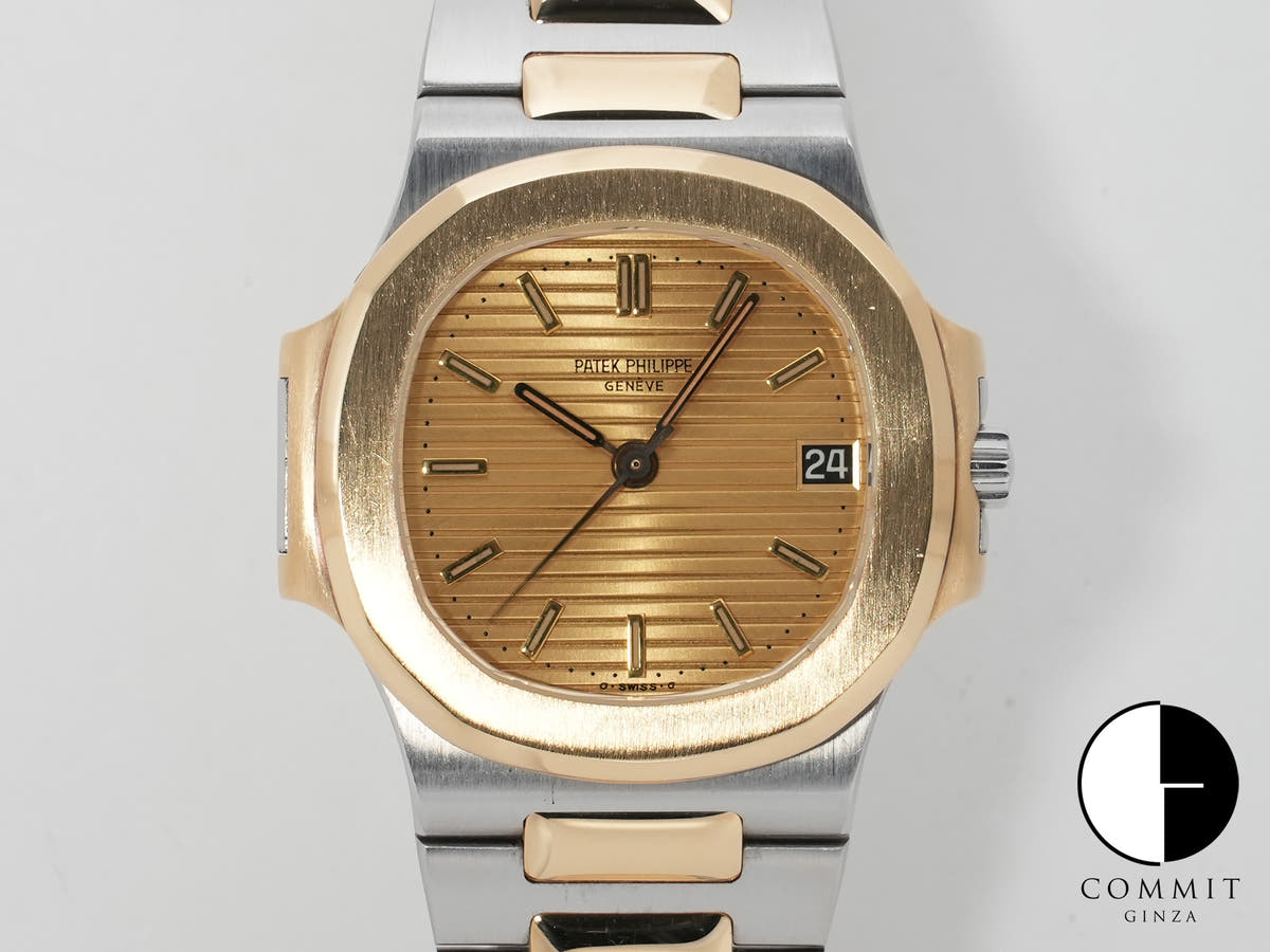 Patek Philippe Nautilus Ref. 3800/1JA Stainless Steel/Yellow Gold Champagne Dial Used c57cxbmq