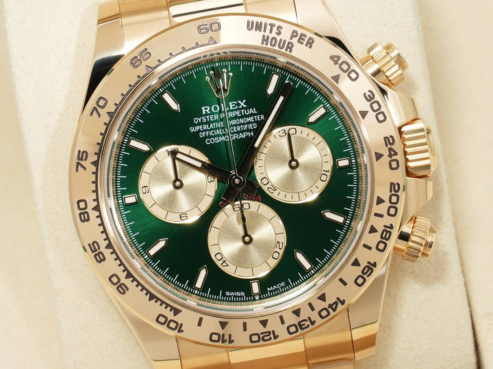 ロレックス デイトナ Ref.126508 イエローゴールド グリーン文字盤 未使用 tx9xaa4v