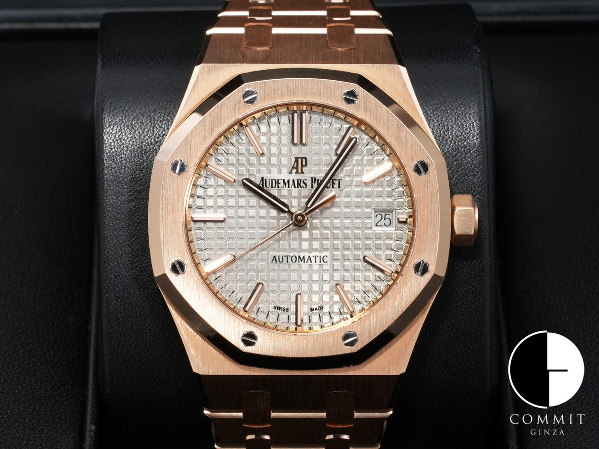 Audemars Piguet Royal Oak Ref.15450OR.OO.1256OR.01 Pink Gold Gray Dial Excellent Used yhxpf3qu