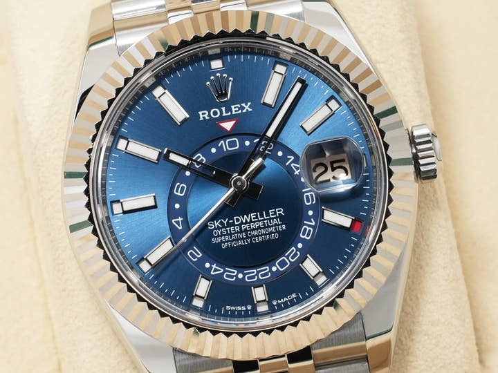 ロレックス スカイドゥエラー Ref.336934 ステンレススチール/ホワイトゴールド ブルー文字盤 ジュビリーブレスレット 美中古 f54ceubc