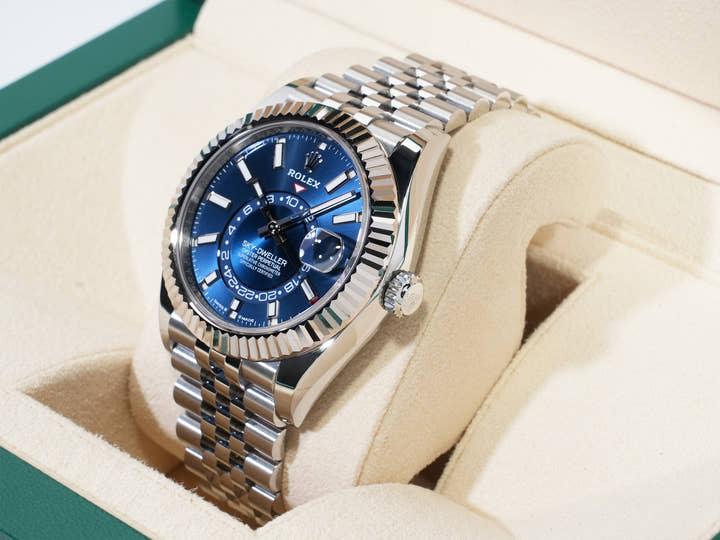 ロレックス スカイドゥエラー Ref.336934 ステンレススチール/ホワイトゴールド ブルー文字盤 ジュビリーブレスレット 美中古 f54ceubc