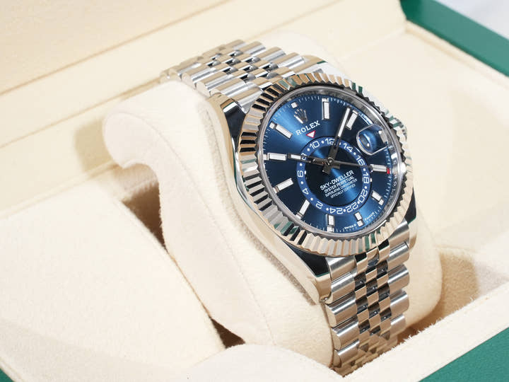 ロレックス スカイドゥエラー Ref.336934 ステンレススチール/ホワイトゴールド ブルー文字盤 ジュビリーブレスレット 美中古 f54ceubc