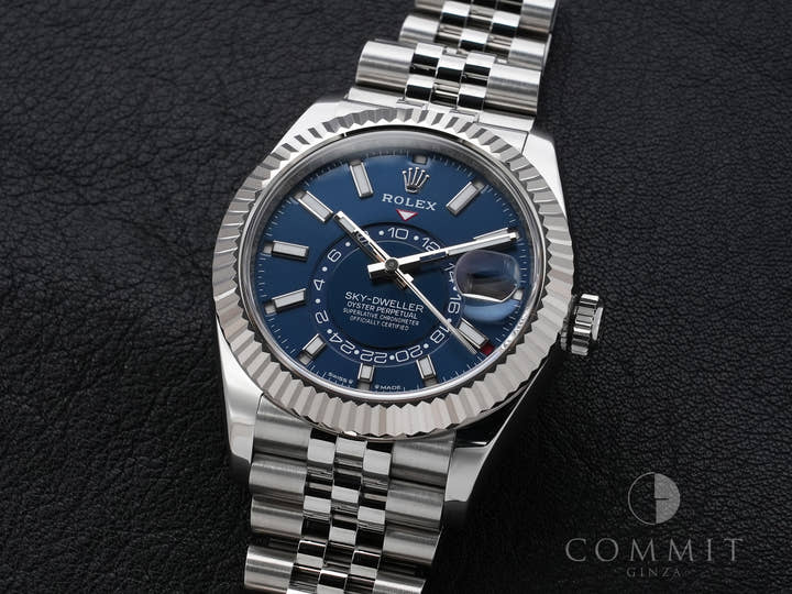 ロレックス スカイドゥエラー Ref.336934 ステンレススチール/ホワイトゴールド ブルー文字盤 ジュビリーブレスレット 美中古 f54ceubc