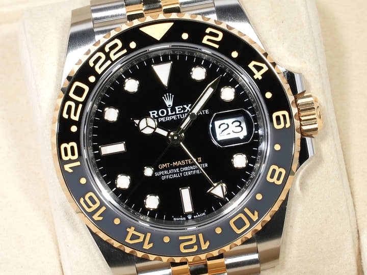 Rolex GMT-Master II Ref.126713GRNR Stainless Steel/Yellow Gold Black Dial Jubilee Bracelet Unused mmjzd83h