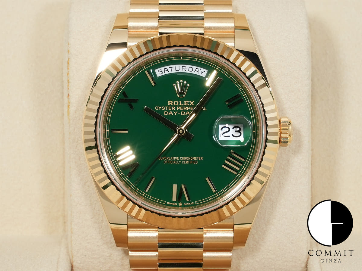 ROLEX Day-Date 40 Ref.228238 Yellow Gold Green Dial Unused ntcwtkmp