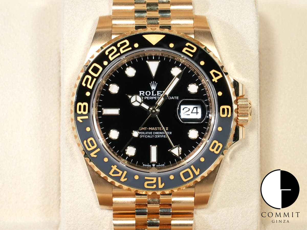 ROLEX GMT-Master II Ref.126718GRNR Yellow Gold Black Dial Jubilee Bracelet Unused pb4a64i3