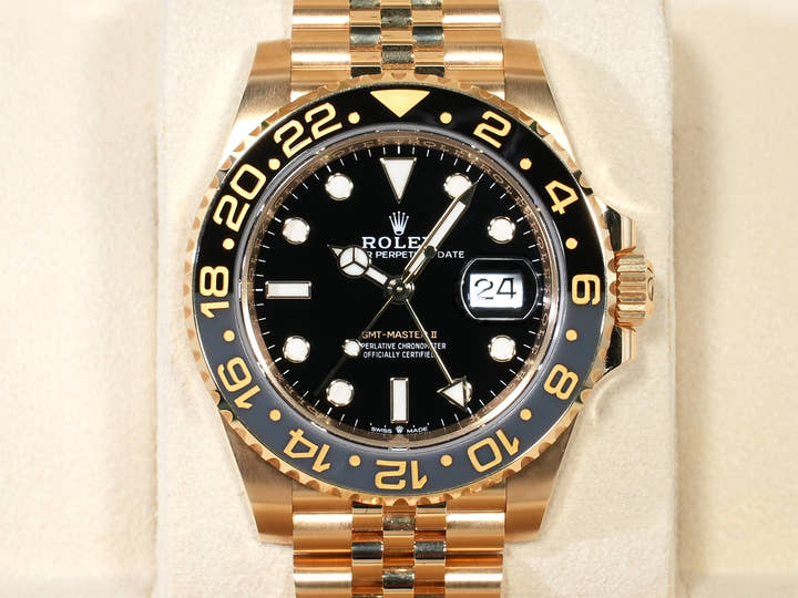ROLEX GMT-Master II Ref.126718GRNR Yellow Gold Black Dial Jubilee Bracelet Unused pb4a64i3