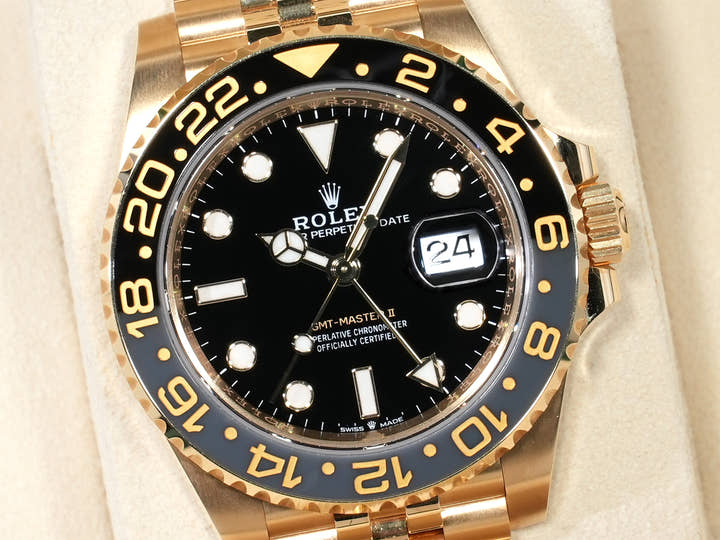 ROLEX GMT-Master II Ref.126718GRNR Yellow Gold Black Dial Jubilee Bracelet Unused pb4a64i3