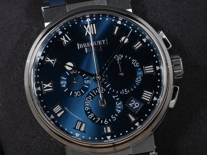 Breguet Marine Chronograph Ref.5527TI/Y1/5WV Titanium Blue Dial Excellent Condition v4fzihmv