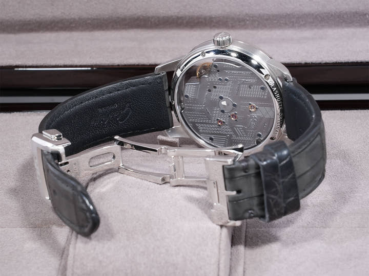 Glashütte Original PanoInverse Limited Edition Ref. 1-66-12-01-03-62 Platinum Anthracite Grain Finish Dial Excellent Condition 2ig643be