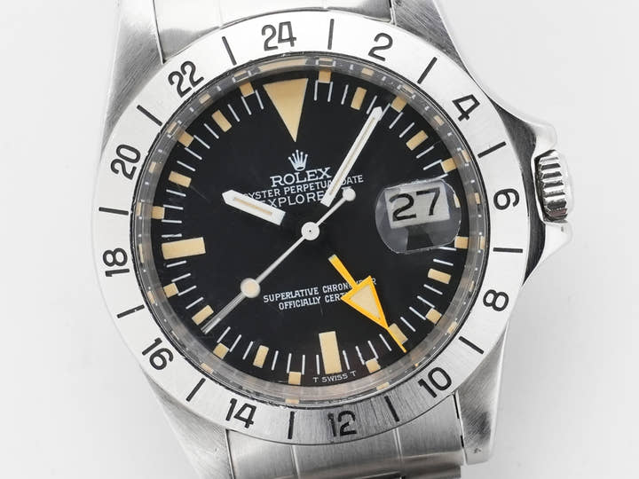 ロレックス エクスプローラーII Ref.1655 ステンレススチール ブラック文字盤 オイスターブレスレット 中古 d6ff8iig