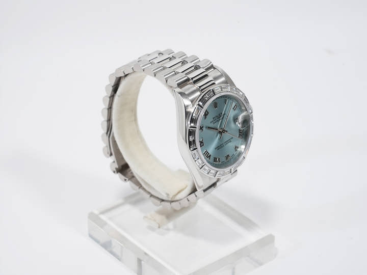 Rolex Datejust 31 Ref. 78266 Platinum Ice Blue Dial Used m4m8eds8