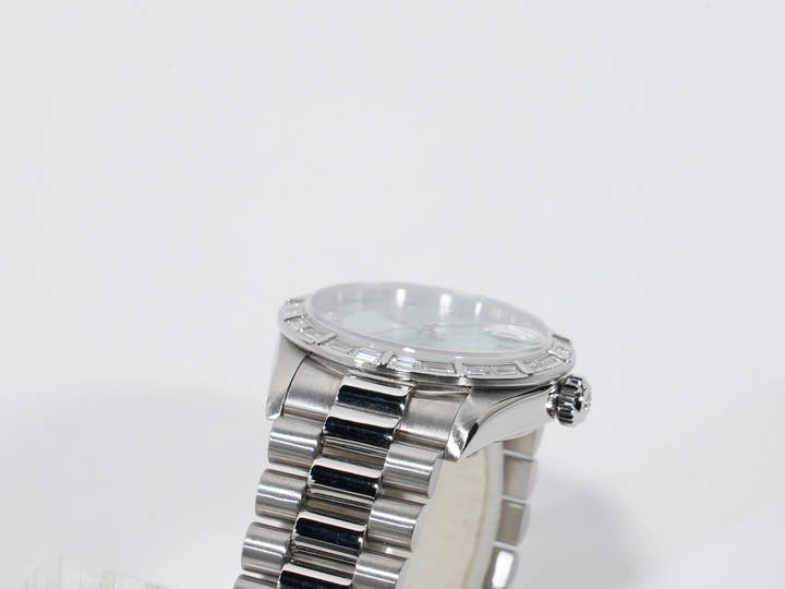 Rolex Datejust 31 Ref. 78266 Platinum Ice Blue Dial Used m4m8eds8