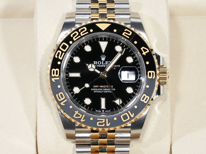 ROLEX GMT-Master II Ref.126713GRNR Stainless Steel/Yellow Gold Black Dial Jubilee Bracelet Mint Condition 4ntht459