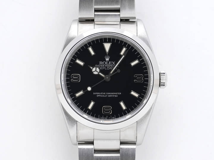 ロレックス エクスプローラーI Ref.14270 ステンレススチール ブラック文字盤 オイスターブレスレット 中古 38hoxgr7