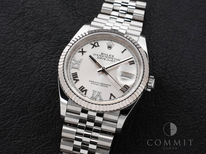 ROLEX Datejust 36 Ref. 126234 Stainless Steel/White Gold, Silver Dial, 6.9ct Diamond Bezel, Jubilee Bracelet, Excellent Condition y5o4tv3a