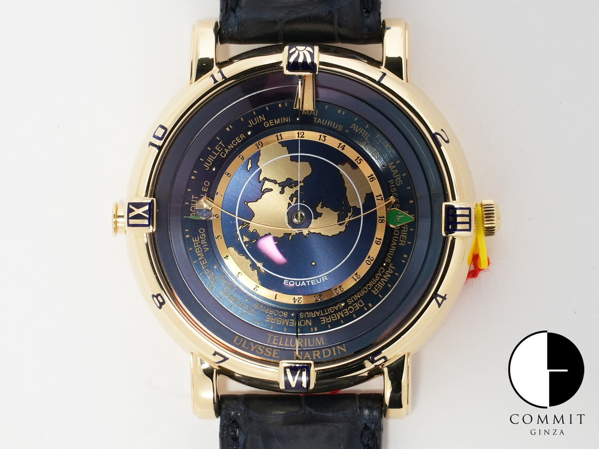 ユリスナルダン テリリウム ヨハネス ケプラー Ref.871-22 イエローゴールド ブルー文字盤 中古 oz7mp7ai