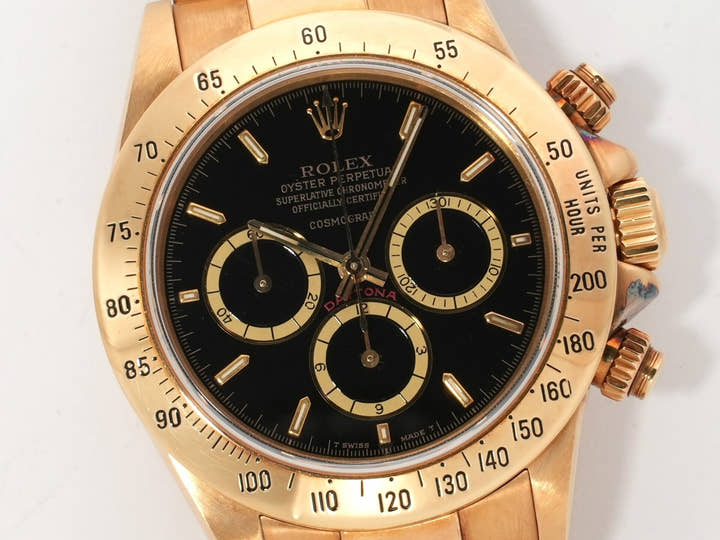 ロレックス デイトナ エルプリメロ Ref.16528 イエローゴールド ブラック文字盤 中古 yaje5imf