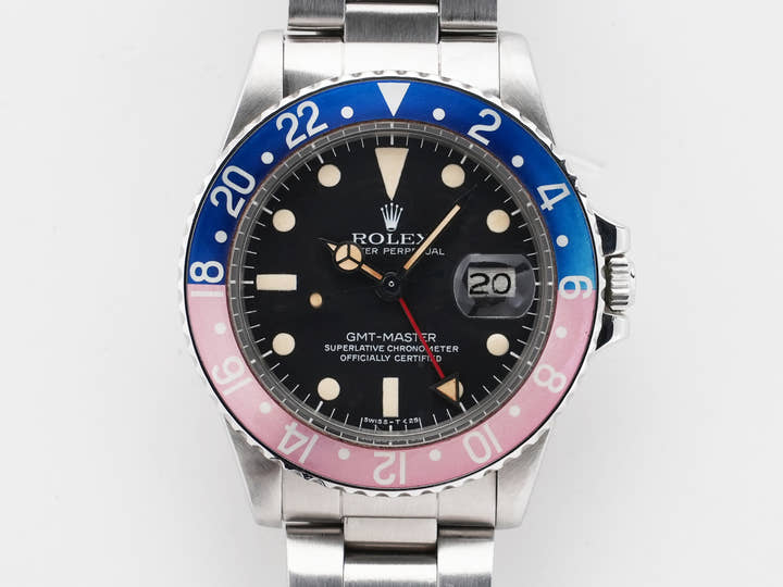 ロレックス GMTマスター Ref.1675 ステンレススチール ブラック文字盤 オイスターブレスレット 中古 9ra4udsn