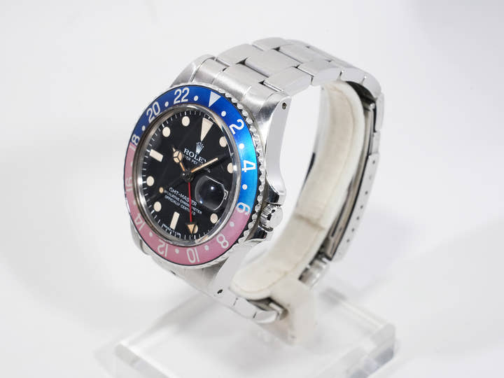 ロレックス GMTマスター Ref.1675 ステンレススチール ブラック文字盤 オイスターブレスレット 中古 9ra4udsn