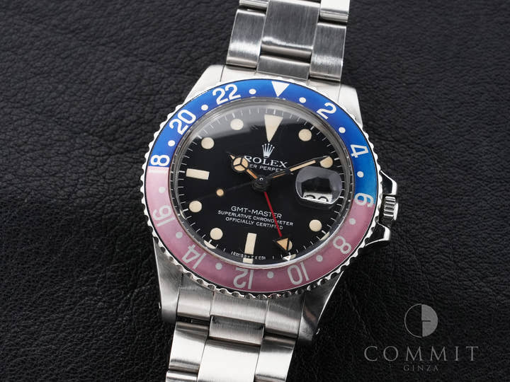 ロレックス GMTマスター Ref.1675 ステンレススチール ブラック文字盤 オイスターブレスレット 中古 9ra4udsn