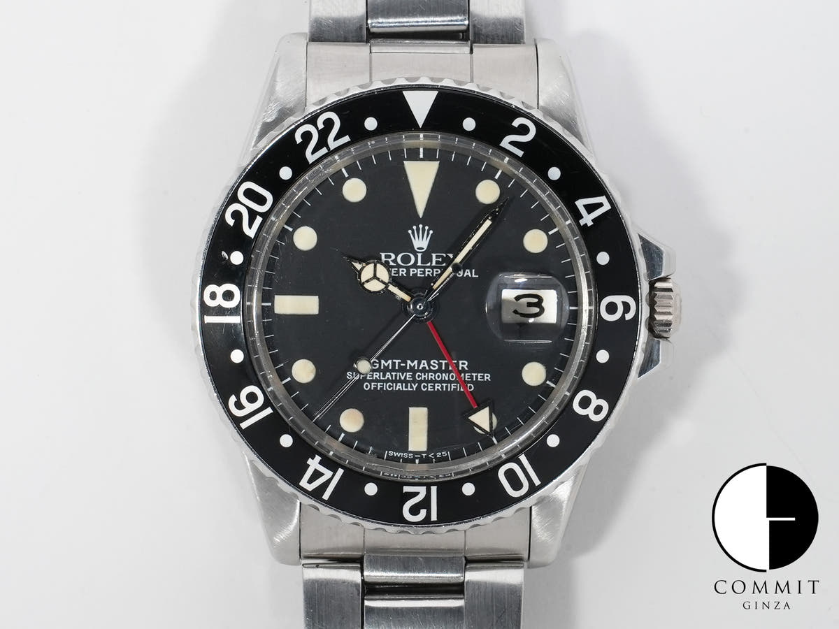 ロレックス GMTマスター Ref.1675 ステンレススチール ブラック文字盤 オイスターブレスレット 中古 65mwih8p