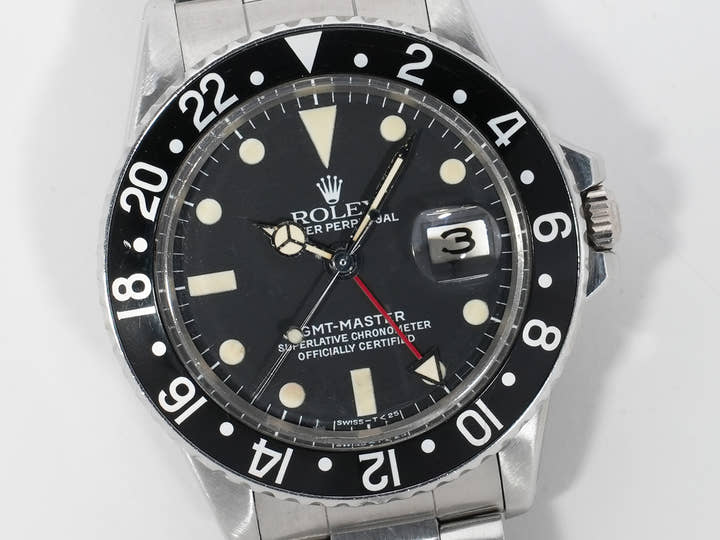 ロレックス GMTマスター Ref.1675 ステンレススチール ブラック文字盤 オイスターブレスレット 中古 65mwih8p