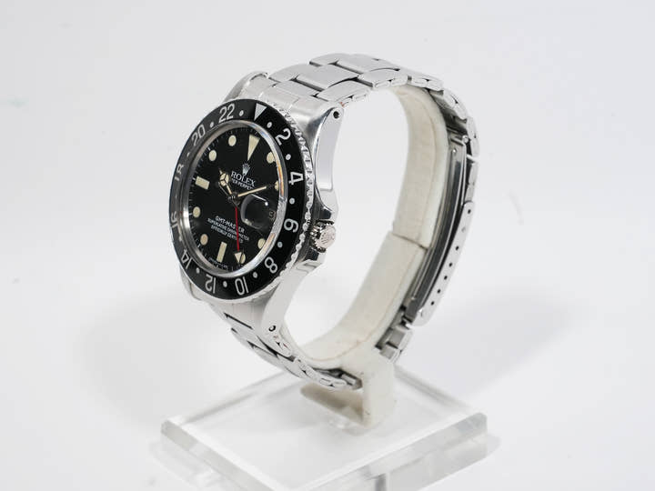 ロレックス GMTマスター Ref.1675 ステンレススチール ブラック文字盤 オイスターブレスレット 中古 65mwih8p