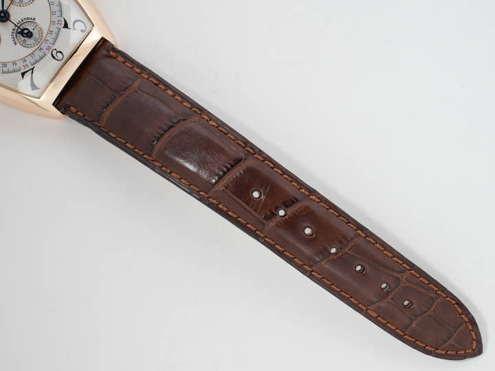 フランクミュラー トノーカーベックス マスターカレンダー クロノグラフ Ref.6850CCMC イエローゴールド シルバー文字盤 美品 zawbz2cj