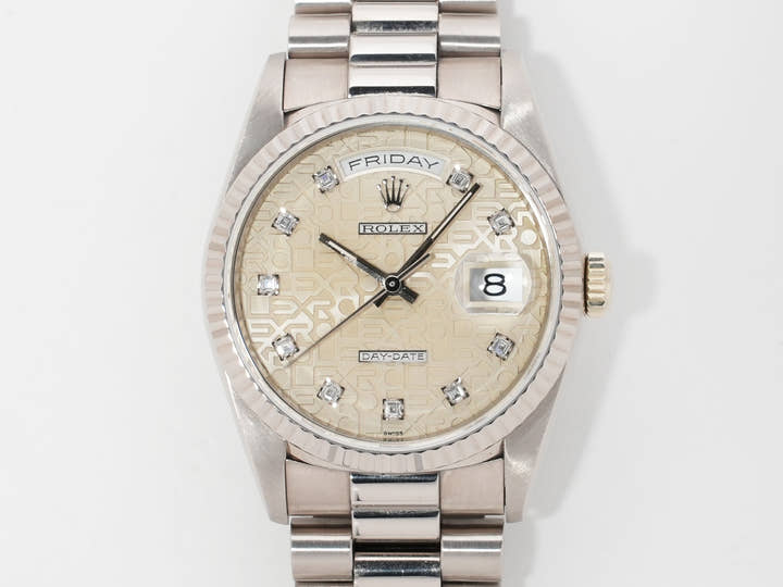 ロレックス デイデイト36 Ref.18239G ホワイトゴールド シルバーホリコンピューター文字盤 中古 h7reiitj