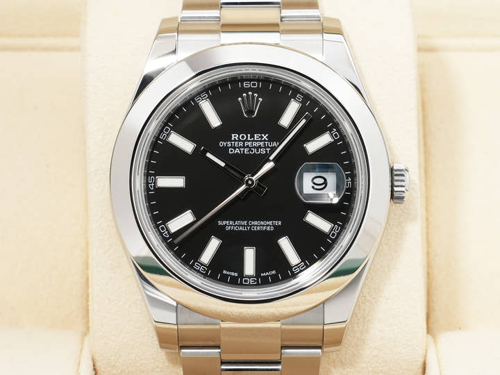 ロレックス デイトジャストII Ref.116300 ステンレススチール ブラック文字盤 オイスターブレスレット 美中古 jf8w3428