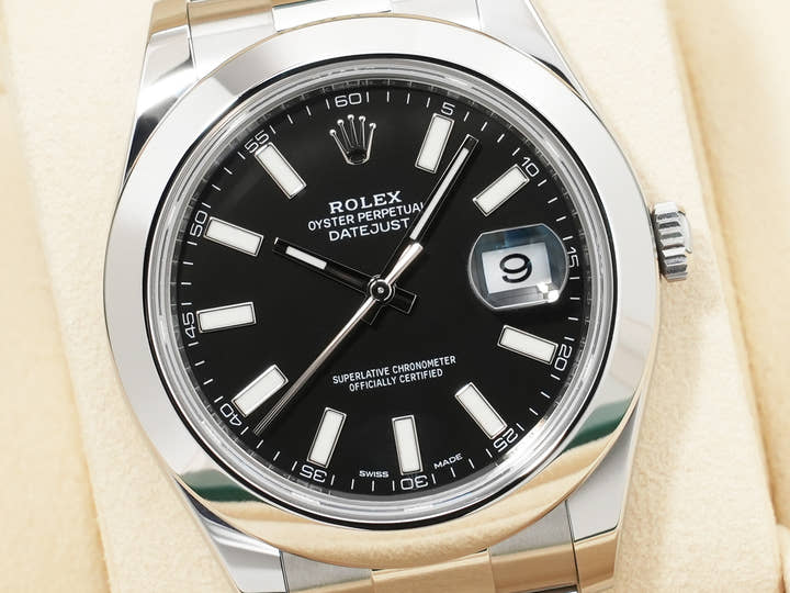 ロレックス デイトジャストII Ref.116300 ステンレススチール ブラック文字盤 オイスターブレスレット 美中古 jf8w3428