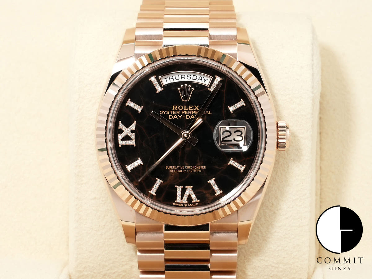 Rolex Day-Date 36 Ref. 128235 Everose Gold Eisenkiesel Dial Excellent Pre-owned krohhgku