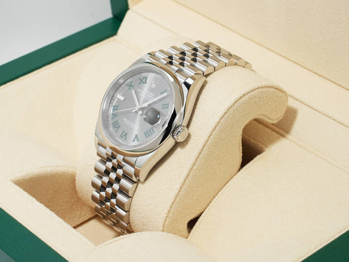 Rolex Datejust 36 Ref. 126200 Stainless Steel Slate Roman Dial Jubilee Bracelet Unused r858mzgj