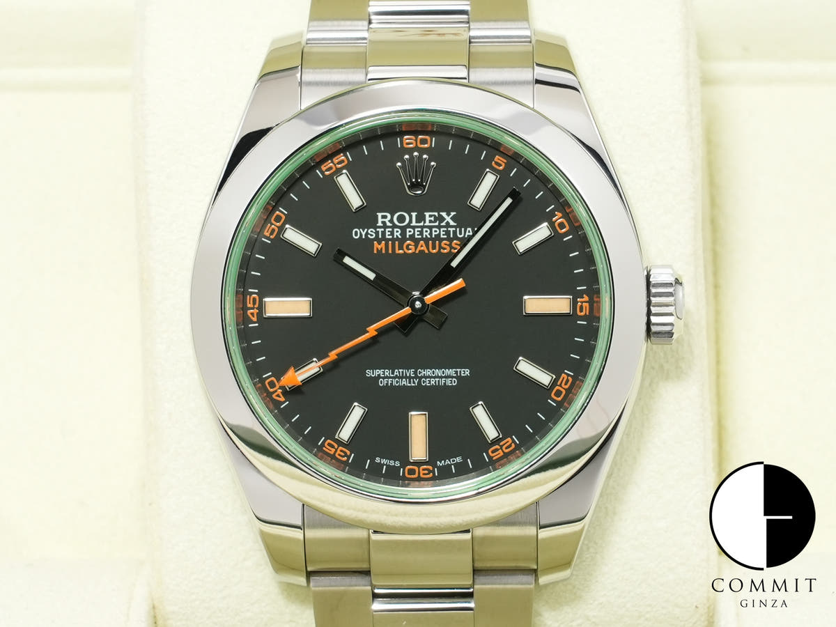 ロレックス ミルガウス Ref.116400GV ステンレススチール ブラック文字盤 美中古 fsn67pi2